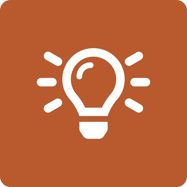 Icon of an on lightbulb